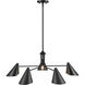 Warhol 5 Light 34 inch Matte Black Chandelier Ceiling Light